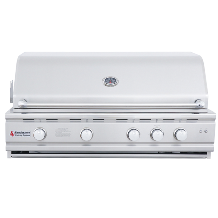 RCS Cutlass Pro 42 Inch Built-In Gas Grill w/ Ceramic Briquette Tray Flame Tamers - RON42B
