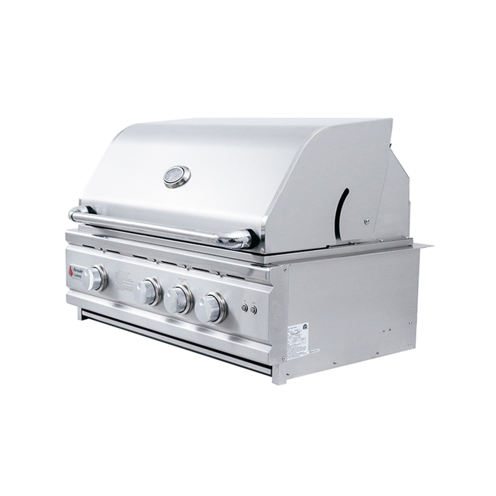 RCS Cutlass Pro 30 Inch Built-In Grill w/ Ceramic Briquette Tray Flame Tamers - RON30B