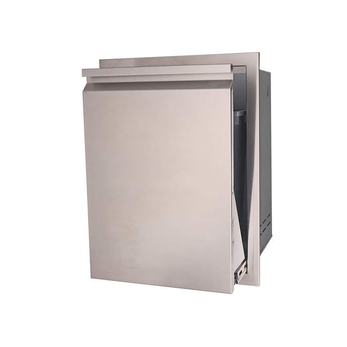 RCS Valiant Series 20-Inch Roll-Out Stainless Steel Trash / Recycling Bin - VTD1