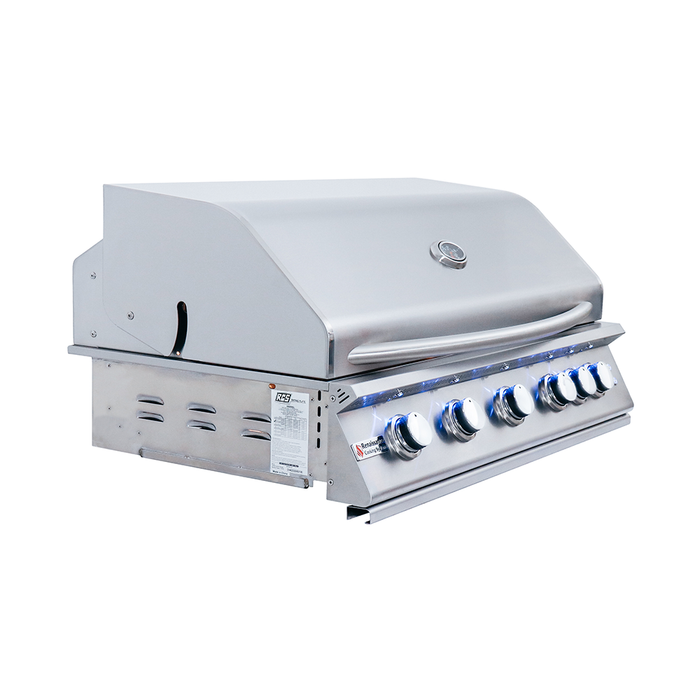 RCS Premier Series 40-Inch 5-Burner Built-In Natural Gas Grill With Rear Infrared Burner & Grill Lights - RJC40AL