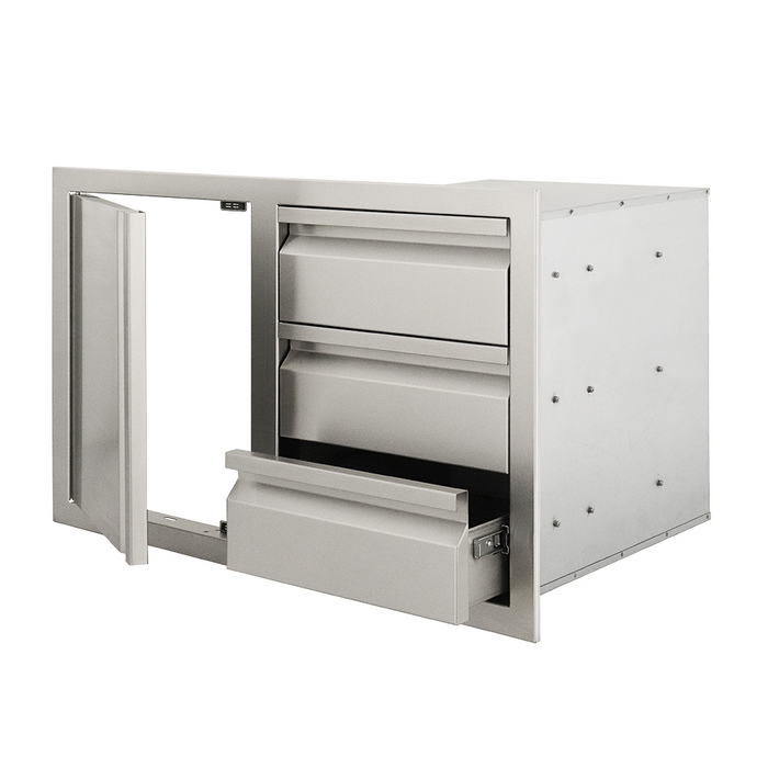 RCS Valiant Triple Drawers w/ Soft Close Left Hinge Single Door - VDC2SCL