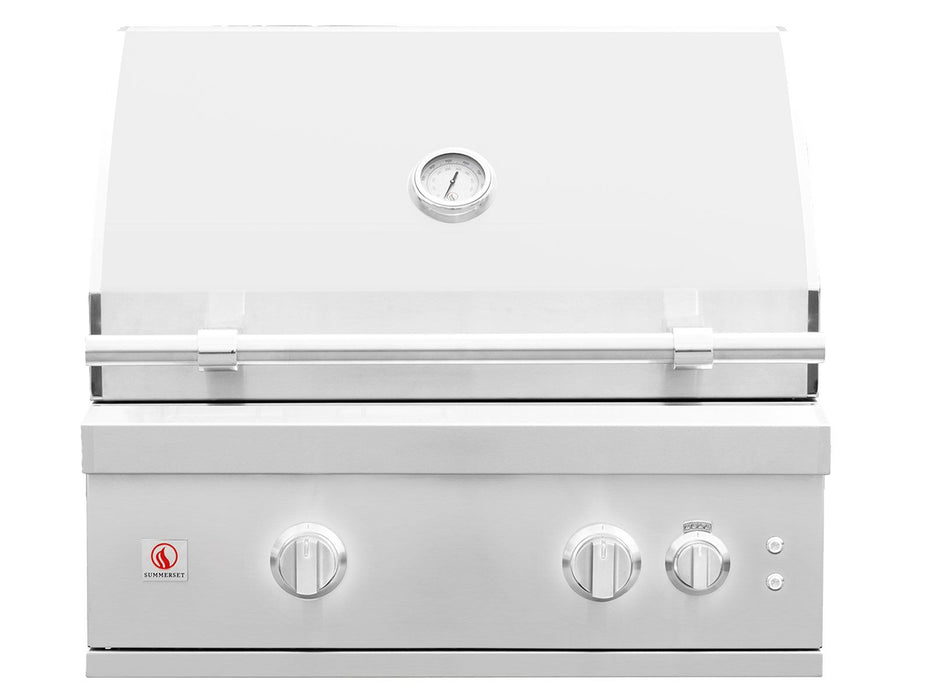 Summerset Quest 30-Inch 2 Burner Freestanding Gas Grill with Rear Infrared Burner, Rotisserie Kit & Drop-In Griddle Plate - QST30+CART-QST30-DC