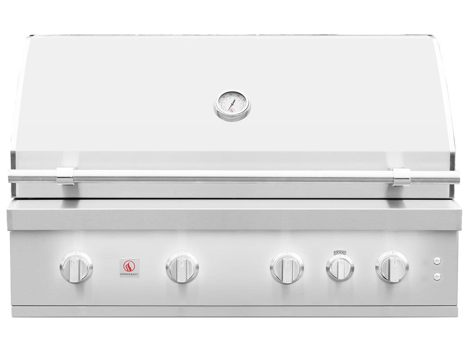 Summerset Quest 42-Inch 4 Burner Built-In Gas Grill with Rear Infrared Burner, Rotisserie Kit & Drop-In Griddle Plate - QST42