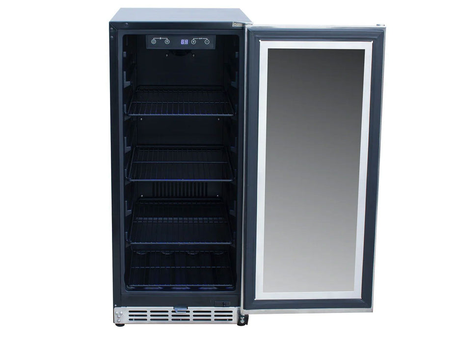Summerset 15-Inch Outdoor Rated Fridge with Glass Door - RFR-15G