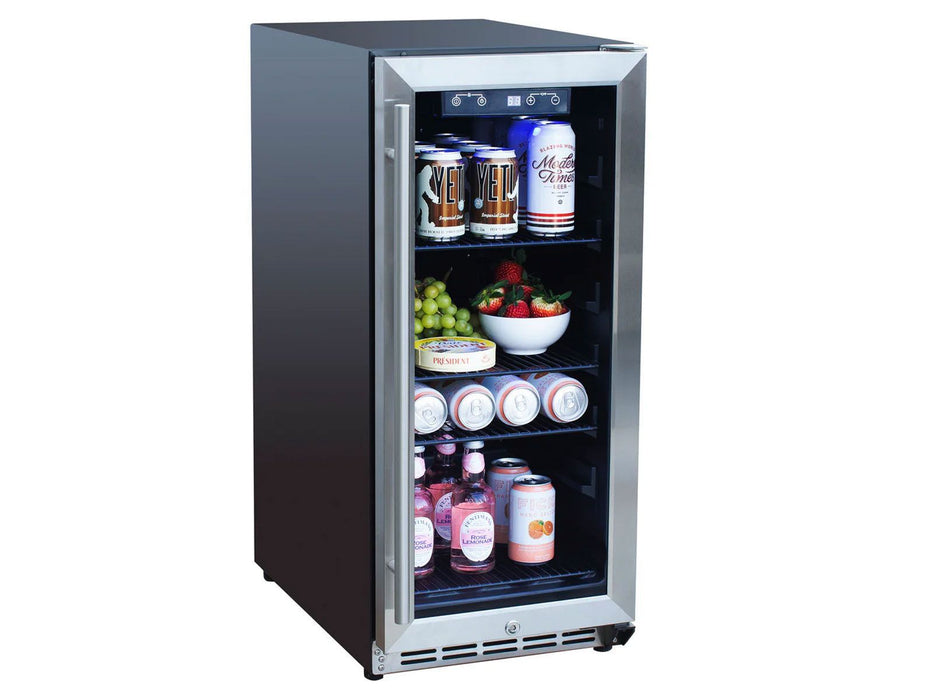 Summerset 15-Inch Outdoor Rated Fridge with Glass Door - RFR-15G