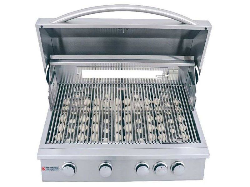 RCS Premier Series 32-Inch 4-Burner Built-In Propane Gas Grill With Rear Infrared Burner - RJC32A