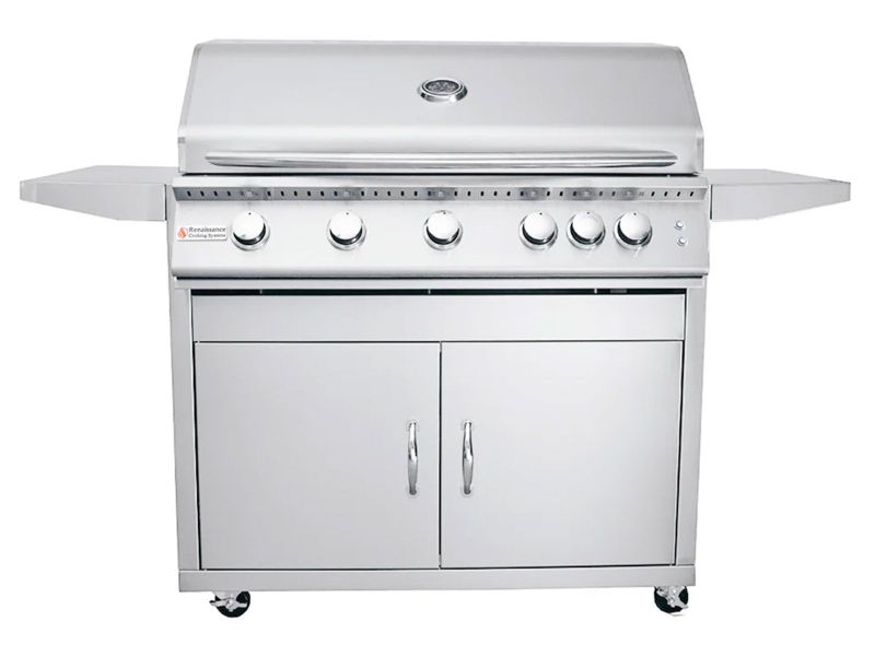 RCS Premier Series 40-Inch 5-Burner Freestanding Gas Grill With Rear Infrared Burner & Grill Lights - RJC40AL