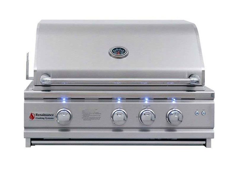 RCS Cutlass Pro 30 Inch Built-In Grill w/ Ceramic Briquette Tray Flame Tamers - RON30B