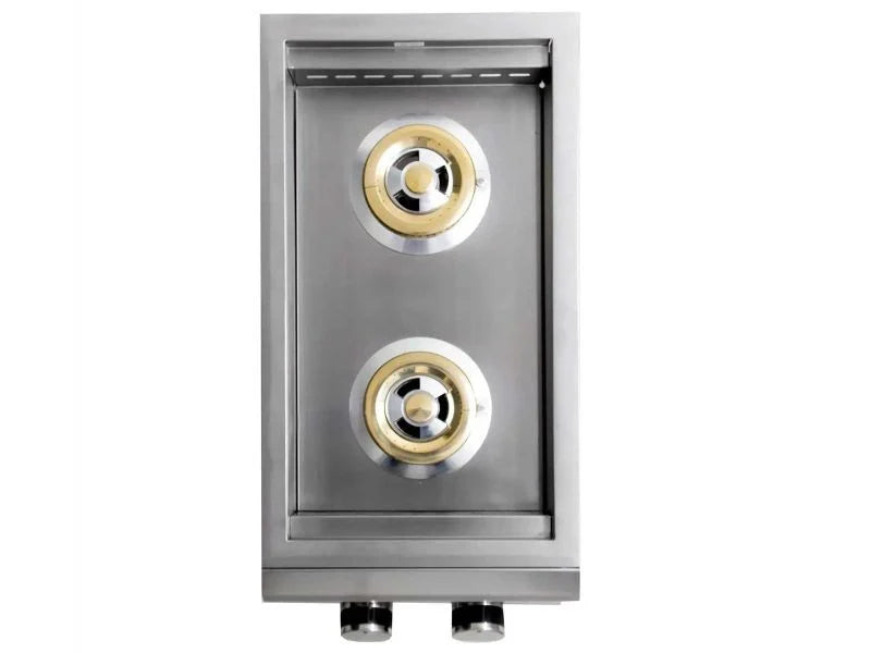 Blaze LTE+ Built-In Gas Stainless Steel Double Side Burner With Lid - BLZ-SB2-LTE3