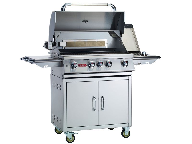Bull Sidekick Propane Gas Single Side Burner W/ Stainless Steel Lid - 60010