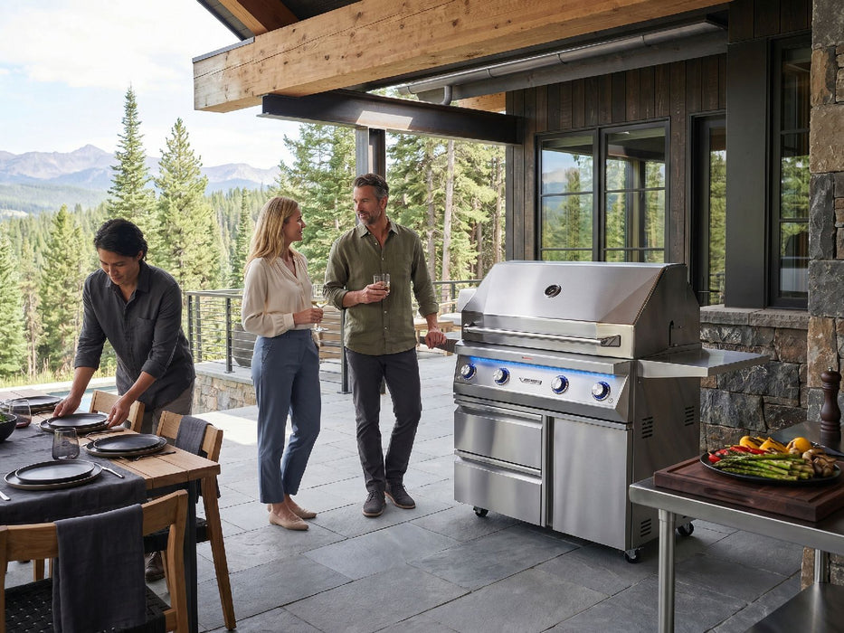 Twin Eagles Eagle One 42-Inch 3-Burner Gas Grill with Sear Zone & Infrared Rotisserie Burner On Deluxe Cart