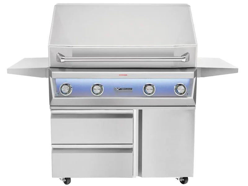 Twin Eagles Eagle One 42-Inch 3-Burner Gas Grill with Sear Zone & Infrared Rotisserie Burner On Deluxe Cart