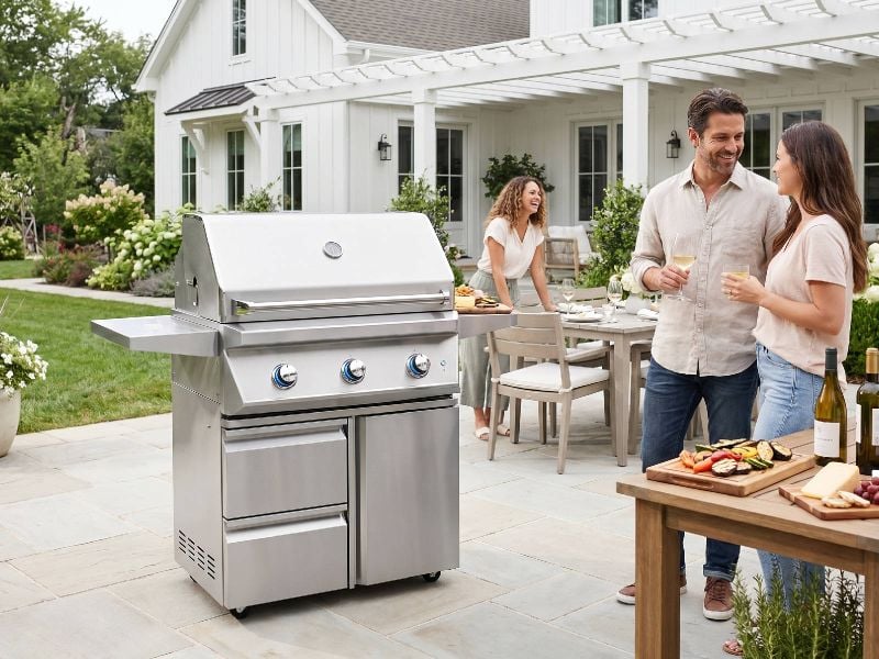 Twin Eagles 30-Inch 2-Burner Gas Grill with Infrared Rotisserie Burner On Deluxe Cart