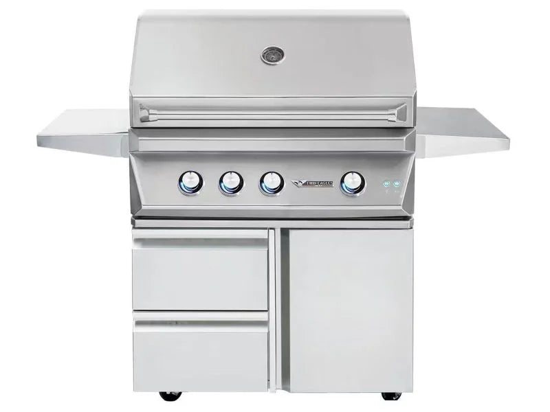 Twin Eagles 36-Inch 3-Burner Gas Grill with Sear Zone & Infrared Rotisserie Burner On Deluxe Cart