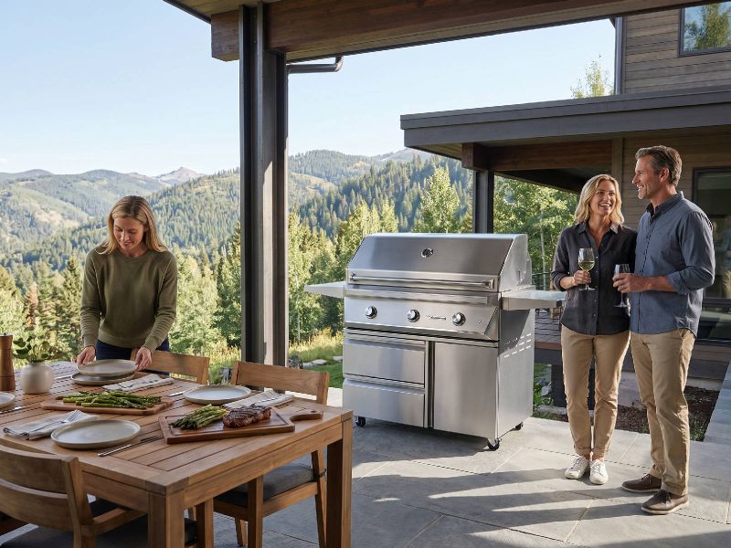 Twin Eagles 42-Inch 3-Burner Gas Grill On Deluxe Cart