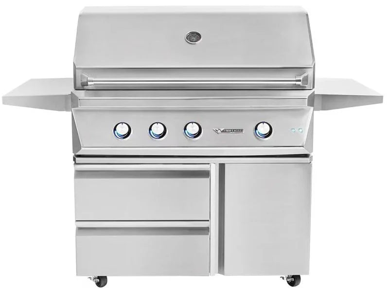 Twin Eagles 42-Inch 3-Burner Gas Grill with Sear Zone & Infrared Rotisserie Burner On Deluxe Cart