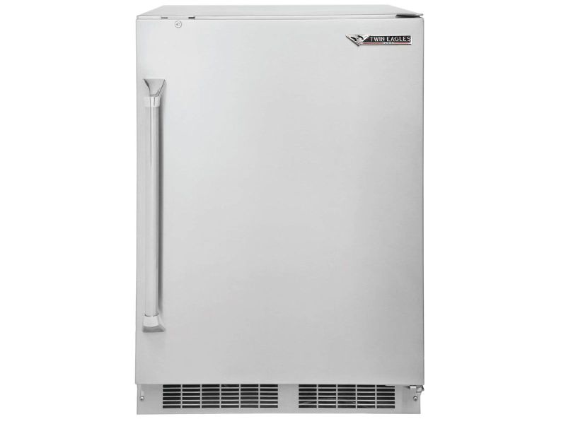 Twin Eagles 24-Inch 5.1 Cu. Ft. Outdoor Rated Compact Refrigerator with Lock