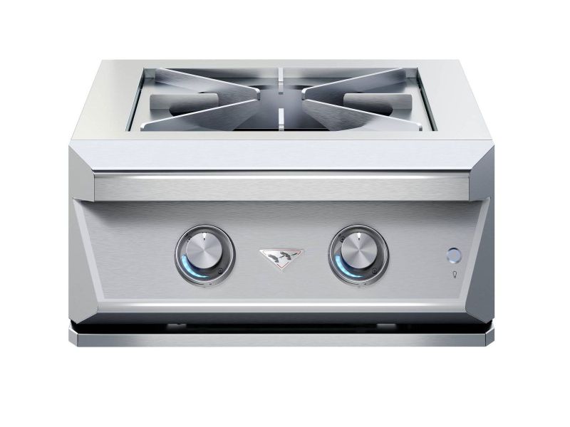 Twin Eagles 24-Inch Built-In Gas Power Burner with Reversible Heavy Duty Grate & Stainless Steel Lid