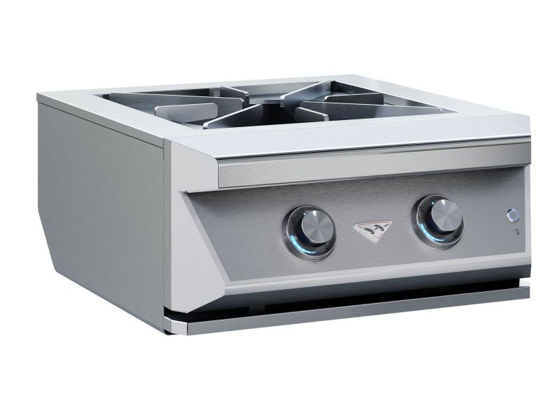 Twin Eagles 24-Inch Built-In Gas Power Burner with Reversible Heavy Duty Grate & Stainless Steel Lid