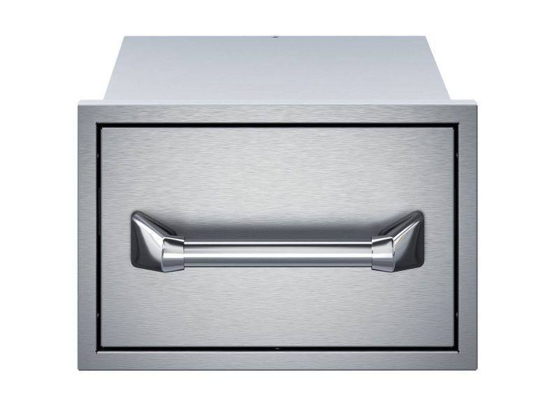Twin Eagles 15-Inch Built-In Stainless Steel Paper Towel Drawer with Storage Tray