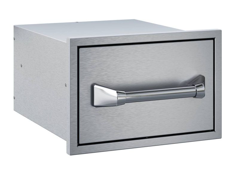 Twin Eagles 15-Inch Built-In Stainless Steel Paper Towel Drawer with Storage Tray