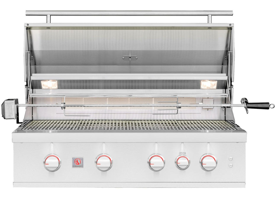 Summerset TRL Pro 40-Inch 4 Burner Built-In Gas Grill With Rear Infrared Burner and Rotisserie Kit - TRLPRO40