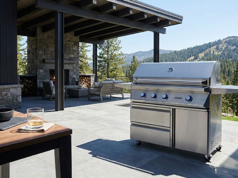 Twin Eagles 42-Inch 3-Burner Gas Grill with Sear Zone & Infrared Rotisserie Burner On Deluxe Cart