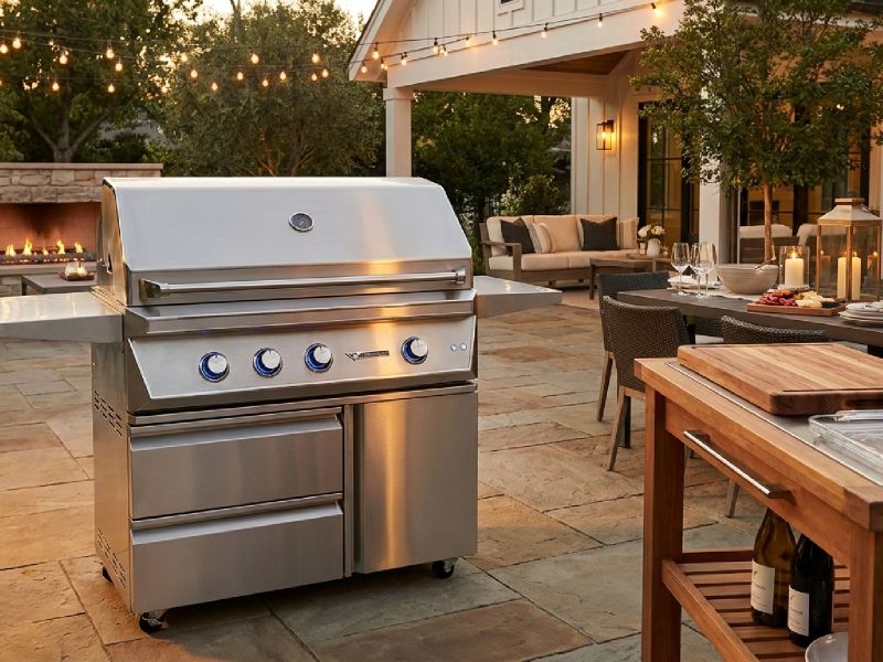 Twin Eagles 42-Inch 3-Burner Gas Grill with Infrared Rotisserie Burner On Deluxe Cart