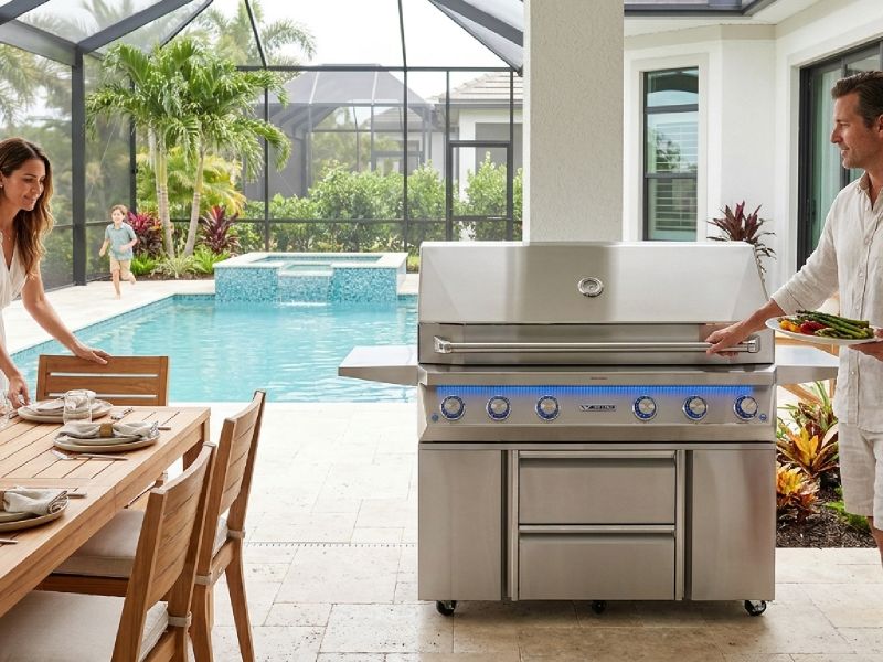 Twin Eagles 54-Inch 4-Burner Gas Grill with Sear Zone & Two Infrared Rotisserie Burners On Deluxe Cart