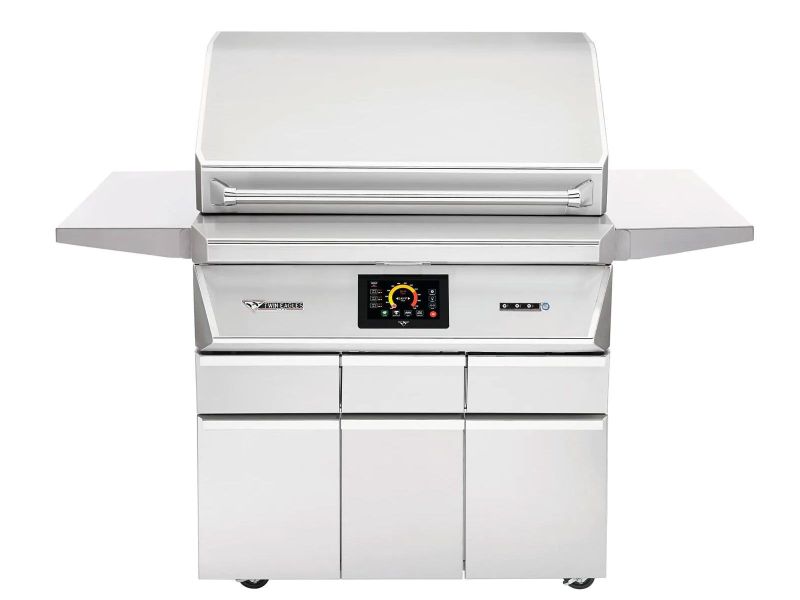 Twin Eagles Wi-Fi Controlled 36-Inch Stainless Steel Pellet Grill and Smoker On Deluxe Cart