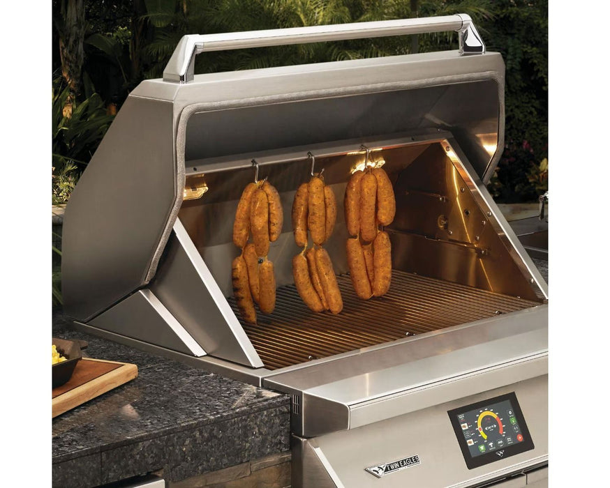 Twin Eagles Wi-Fi Controlled 36-Inch Built-In Stainless Steel Pellet Grill and Smoker with Rotisserie