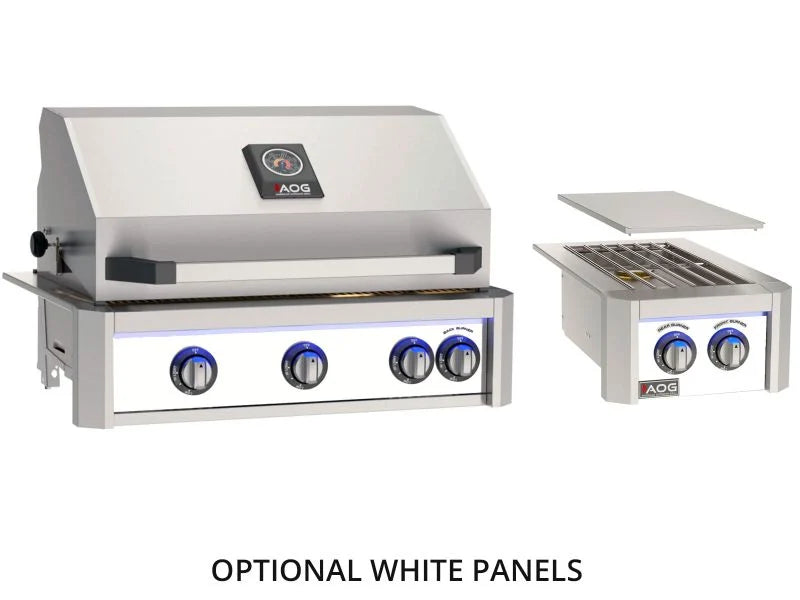 AOG 6 1/2-Foot Complete Island Package with L-Series 30-Inch 3-Burner Built-In Gas Grill & Double Side Burner - Travertine