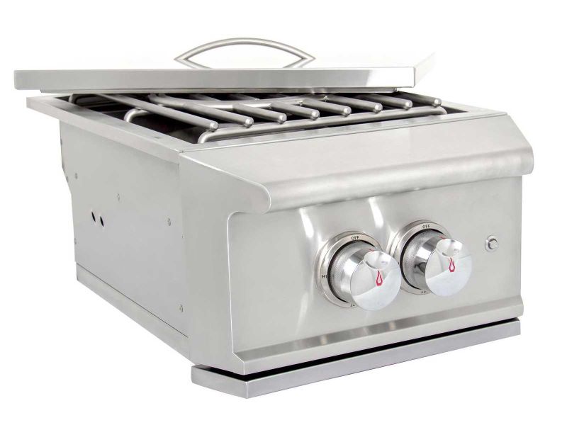 Blaze Professional LUX Built-In Gas High Performance Power Burner W/ Wok Ring & Stainless Steel Lid - BLZ-PROPB