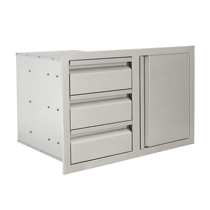 RCS Valiant Triple Drawers w/ Soft Close Right Hinge Single Door - VDC2SCR